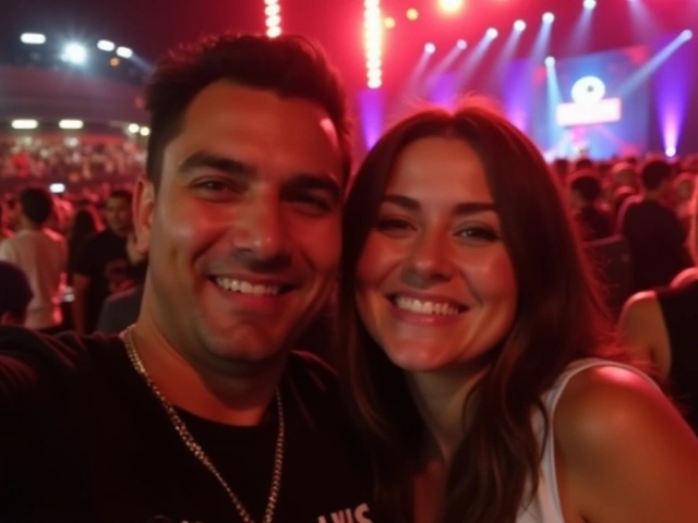 Arturo Vidal y Sonia Isaza Disfrutan de una Noche Romántica en el Concierto de Christian Nodal